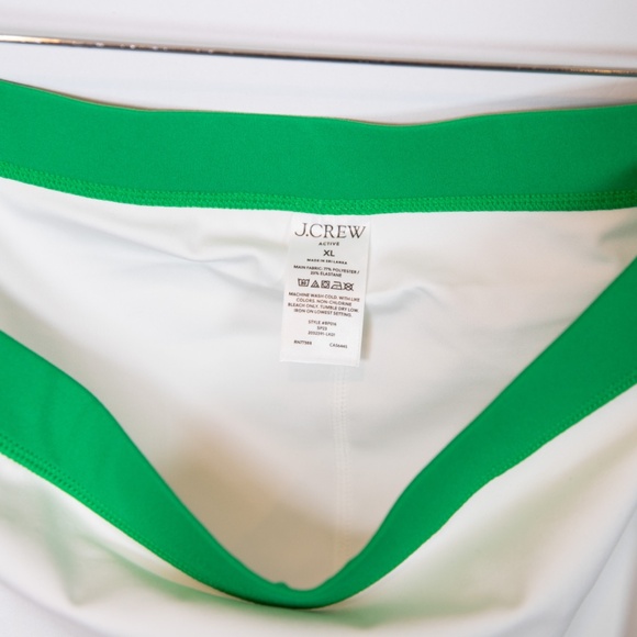 NEW J. Crew Cloudstretch Wrap Mini Built In Shorts Tennis Skirt White Green XL - Picture 3 of 4